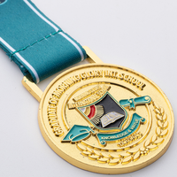 Médaille en alliage de zinc avec logo personnalisé OEM/ODM, émail souple et ruban, pour événements de course caritative, de sport scolaire et communautaire, fournisseur en gros