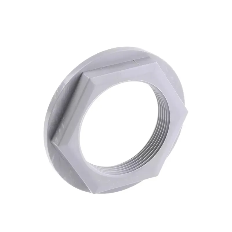 ABS Plastic 1/2'' 3/4'' 1'' BSP Thread Hex Locknut Flanged Back Nut For Water Tank Bulkhead