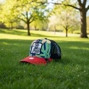 Cappello Trucker Bonnie a 6 Pannelli in Rete Traspirante Unisex per Adulti Casual Primavera Estate con Ricamo sul Pannello Frontale - Product Image 2