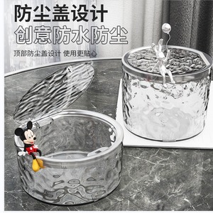 Children's Hair Accessory Storage Box Round Transparent With Lid Desktop Organizer For Hair <b>Clips</b> Ties Bands Standing Type - Product Image 2