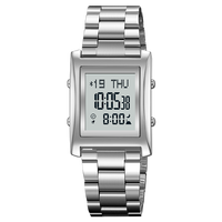 Montre numérique de sport de luxe SKMEI 2591 avec bracelet en acier inoxydable, rappel de la Qibla, Azan musulman, prend en charge la connexion au téléphone portable