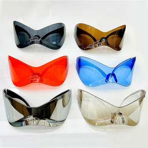 Gafas de Sol Y2K Extra Grandes con Logotipo Personalizado, Montura Plateada sin Aro, Estilo Punk Deportivo Futurista para Hombre y Mujer - Product Image 3