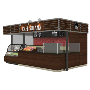 Venta caliente diseño Vintage café quiosco centro comercial diseño personalizado Café Bar mostrador con muebles superiores en cafetería para la venta - Product Image 1