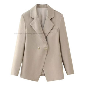 <b>Explosive</b> V Collar High Waist Slim Solid <b>Color</b> 2 Button Women's Suit Fashion - Product Image 3