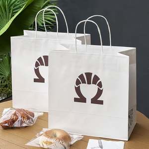 Emballage personnalisé pour la livraison de nourriture à emporter, sac en papier kraft imprimé avec votre propre logo - Product Image 6