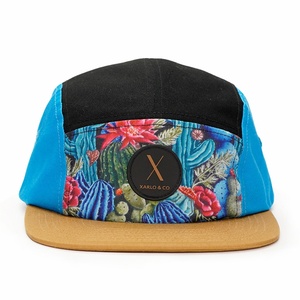 Custom Unstructured Cotton Full Print and Rubber Patch logo 5 Panel <b>Camp</b> Running <b>Caps</b> Hats - Product Image 2