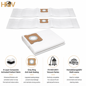 Bolsas de Filtro para Aspiradora, Repuesto para <span class=keywords><strong>Karcher</strong></span> Serie WD WD1/ MV1, Bolsas de Papel para Polvo - Product Image 2