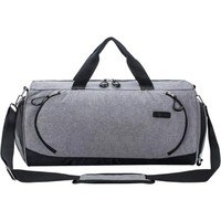 Sac de sport en polyester avec fermeture éclair, séparation humide/sec, grande capacité, pour voyage, randonnée, avec compartiment à chaussures, portable
