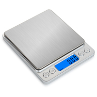 Báscula de Cocina Digital de Alta Precisión, Mini, 500g*0.01g, 1kg/2kg/3kg*0.1g, Recargable por USB, de Bolsillo