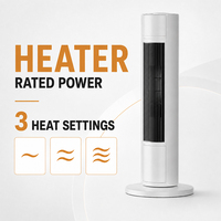 Radiateur tour oscillant mécanique mince à trois réglages de chaleur, pour grandes surfaces intérieures, sur pied, commande en gros à faible MOQ pour les distributeurs