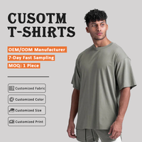 Camisetas de Gimnasio para Hombre al por Mayor OEM, 95% Algodón 5% Elastano, Cuello Redondo, Dobladillo Curvo Extendido, para Fitness y Musculación