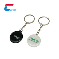 Impression personnalisée 13.56Mhz Noir Epoxy NFC Porte-clés QR Code NTAG 213 NFC Tag Porte-clés pour les médias sociaux