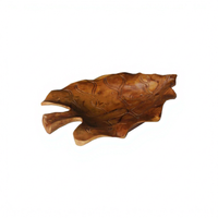 Bol à salade en bois de teck vintage personnalisé et écologique, plat de service pour fruits, ensemble de vaisselle, cadeaux d'affaires, certifié CE, emballé en carton