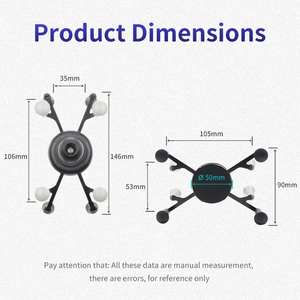 VINmoilts 유연한 2 in 1 자동차 앞 유리 고정 X 자동차 전화 홀더 흡입 컵 및 9cm 암 휴대 전화 홀더 차량 용 - Product Image 5