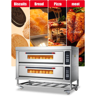 Four à pizza électrique avec panneau d'instruments, lampe intérieure et thermostat automatique pour boulangerie-pâtisserie
