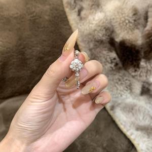 Collar Clásico Atemporal de Plata de Ley S925 con Colgante de Lágrima, Borla, un Solo Diamante Brillante, Cadena para Clavícula, Collares de Moda - Product Image 1