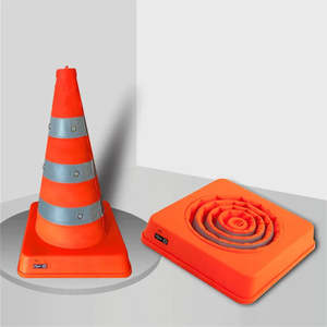 Maßgefertigte Teleskopische Verkehrskegel Zusammenklappbare Ausziehbare Ferngesteuerte Verkehrskegel Straßensicherheit Verkehrswarnkegel - Product Image 3