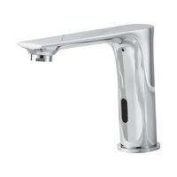 Robinet de lavabo intelligent entièrement automatique à capteur infrarouge, en alliage de cuivre, eau froide/chaude, luxe moderne et minimaliste