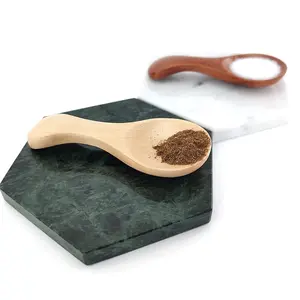 Colher de chá de bambu pequeno madeira, braçadeira de madeira grãos de café