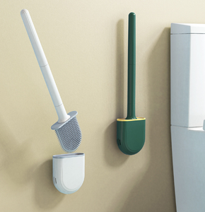 Cepillo de inodoro de silicona con mango de plástico de lujo 2026, venta al por mayor, logotipo personalizado, montado en la pared, suave TPR para rincones y grietas profundas - Product Image 4