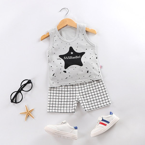 2023 Patrick Star bébé sans manches deux pièces été ensemble décontracté coton <span class=keywords><strong>gilet</strong></span> et débardeur pour garçons et filles - Product Image 3