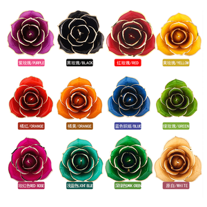 ดอกกุหลาบหรูหราเคลือบทองคำ 24k สำหรับขายส่ง ดอกไม้ชุบทองคำธรรมชาติเคลือบเงา ใช้ตกแต่ง - Product Image 5