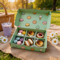 Boîte d'emballage personnalisée en papier recyclé pour biscuits, gâteaux, beignets, pâtisseries, desserts, avec séparateurs pour cadeaux