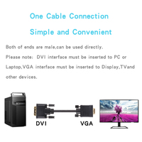 Câble adaptateur DVI 24 + 1 vers vga, plaqué or, 19 broches ou 24 broches, câbles DVI vers VGA