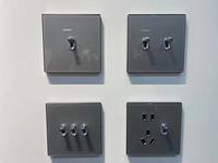 Lámpara de Pared Moderna Tipo 86 con Marco de Vidrio Templado Negro, 250v, Doble Polo, 13a/16a/20a, 10A, Enchufe Universal para Reino Unido/Europa/CA
