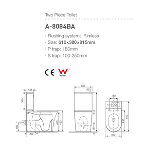 Gốm phòng tắm đóng cửa cùng <span class=keywords><strong>WC</strong></span> nhà vệ sinh màu trắng sứ vệ sinh CE <span class=keywords><strong>Watermark</strong></span> hai mảnh nhà vệ sinh thiết lập với rửa lưu vực - Product Image 4