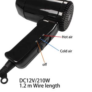 Secador <span class=keywords><strong>de</strong></span> Pelo Mini para Vehículos HEYRV DC12V 210W, Ventilador Plegable con Interruptor <span class=keywords><strong>de</strong></span> Aire Frío y Caliente, Soplador <span class=keywords><strong>de</strong></span> Aire Caliente para Hogar, Baño, Caravana, Coche, RV - Product Image 4