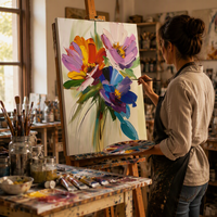 Vente en gros et dropshipping, peinture à l'huile Art Déco blanche 100% faite à la main, peinte à la main, sur toile de coton 450 GSM, taille personnalisée, cadre personnalisé