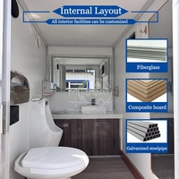 Promotion : Remorque WC Mobile 2 Cabines, Mono-essieu, avec Chasse d'eau, Lavabo et Urinoir, pour Événements Extérieurs et Chantiers
