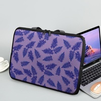 Fait sur mesure avec Aloha Hawaiian Fern Printing Sac pour ordinateur portable en cuir PU Impression sur demande Sac pour ordinateur de haute qualité