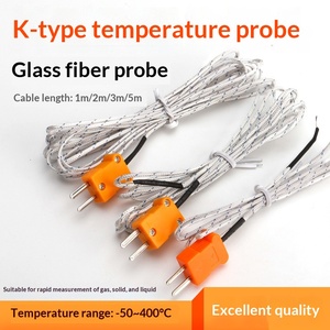 مقياس حرارة 1310 من النوع K مع مجس حراري من الألياف الزجاجية وخط حراري مزدوج بطول 1-5 متر - Product Image 5