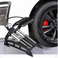 Pompe à pied portable multifonction pliable en alliage d'aluminium avec manomètre haute pression (plus de 160 PSI) pour voiture et moto