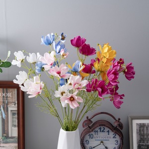Flores Artificiales de <span class=keywords><strong>Cosmos</strong></span> <span class=keywords><strong>Bipinnatus</strong></span> al por Mayor, 3 Cabezas de <span class=keywords><strong>Cosmos</strong></span> <span class=keywords><strong>Bipinnatus</strong></span> para Decoración de Bodas y Hogar - Product Image 1