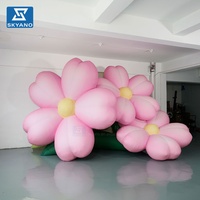 Modèle de fleur gonflable géante rose personnalisée pour la décoration de sites touristiques extérieurs, de scènes, de marchés et de festivals