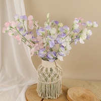 INS Kleine Frische Gemischte Farbige Zuckererbsen Künstliche Blumenstiele, Handstrauß für Hochzeit Heim Tisch Weiche Dekoration Display