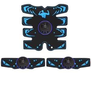 Patch abdominal pour musculation EMS, sans fil, rechargeable, bleu, pour la taille et les membres, utilisation à domicile et en extérieur - Product Image 1