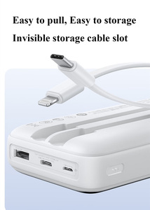Banque d'alimentation <span class=keywords><strong>Baseus</strong></span> grande capacité 20000mAh 22.5W avec câbles intégrés, charge rapide, affichage numérique pour tous les smartphones - Product Image 2