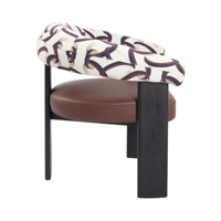 Fauteuil d'appoint en bois de frêne rétro français de haute qualité, rembourré en tissu, pour salon, hôtel ou maison