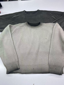 Nuovo Pullover da Uomo in Cotone Lavorato a Maglia a Maniche Lunghe con Logo Personalizzato, Maglione Girocollo Stile Casual Retrò Effetto Lavato - Product Image 4