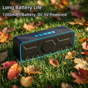 Enceinte portable robuste Sc215 stéréo 10W avec double haut-parleur de 45 mm, radiateur de basses, son TWS, FM/TF/USB/AUX, enceinte sans fil portable - Product Image 4