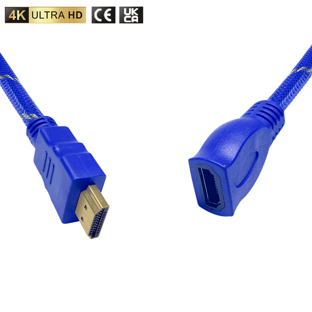 Factory Direct 4K HDMI Male to Female Extension Cable PVC Blue 0.5m 1m 2m 3m hdmi Cable