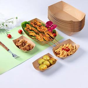 Bandeja cuadrada desechable de papel Kraft para llevar rápido, Grado Alimenticio para servir ensalada, sándwich, patatas fritas, Aperitivos en restaurantes, cafeterías - Product Image 6