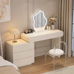 Vente en gros bon marché Table de toilette et de maquillage en bois Ensemble de commode blanche <span class=keywords><strong>Coiffeuse</strong></span> à <span class=keywords><strong>led</strong></span> en bois de luxe pour chambre à coucher avec miroir - Product Image 6