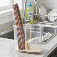 Petite boîte de rangement portable pour baguettes, de qualité alimentaire, pour la cuisine à domicile, support mural en plastique pour vaisselle avec drainage