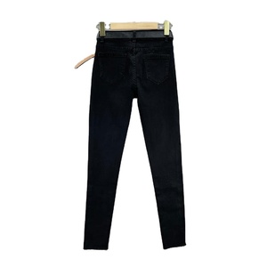 <span class=keywords><strong>Jean</strong></span> slim taille haute <span class=keywords><strong>noir</strong></span> pour <span class=keywords><strong>femme</strong></span>, coupe crayon, délavé clair, été, décontracté, uni, 100 % coton - Product Image 2