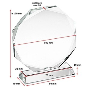TROFEO METÁLICO OCTAGONAL con BASE DESMONTABLE, 100 PLACAS con GRÁFICOS IMPRESOS EN UV para REGALO DE BIENVENIDA y OBSESIÓNES PROMOCIONALES - Product Image 3